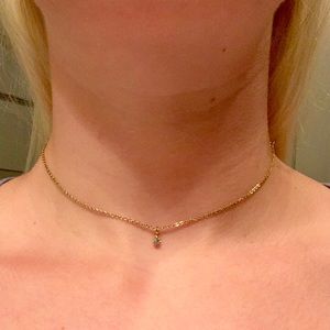 Delicate crystal choker necklace